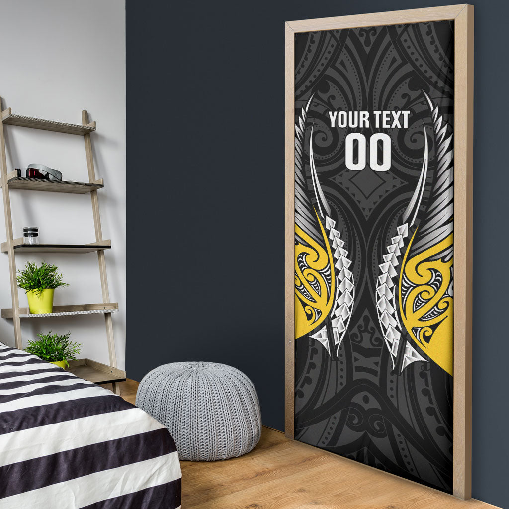 Taranaki 2026 Rugby Custom Door Cover NZ Maori Silver Fern