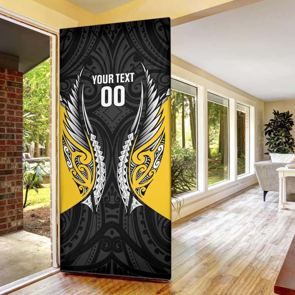 Taranaki 2026 Rugby Custom Door Cover NZ Maori Silver Fern