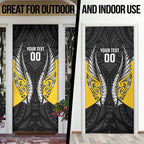 Taranaki 2026 Rugby Custom Door Cover NZ Maori Silver Fern