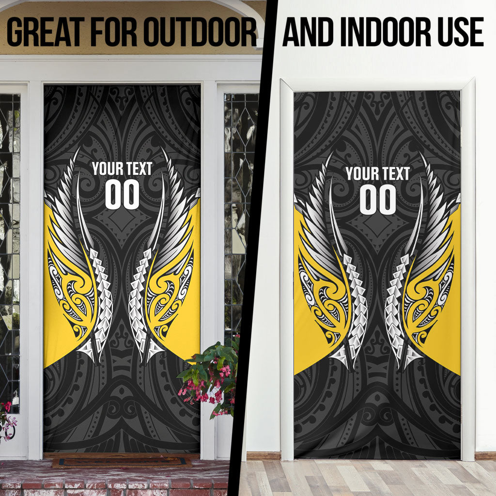 Taranaki 2026 Rugby Custom Door Cover NZ Maori Silver Fern