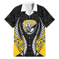 Taranaki 2026 Rugby Custom Family Matching Off Shoulder Maxi Dress and Hawaiian Shirt NZ Maori Silver Fern