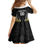 Taranaki 2026 Rugby Custom Family Matching Off Shoulder Short Dress and Hawaiian Shirt NZ Maori Silver Fern