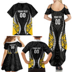 Taranaki 2026 Rugby Custom Family Matching Summer Maxi Dress and Hawaiian Shirt NZ Maori Silver Fern