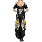 Taranaki 2026 Rugby Custom Family Matching Summer Maxi Dress and Hawaiian Shirt NZ Maori Silver Fern