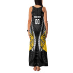 Taranaki 2026 Rugby Custom Family Matching Tank Maxi Dress and Hawaiian Shirt NZ Maori Silver Fern
