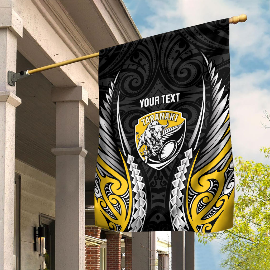 Taranaki 2026 Rugby Custom Garden Flag NZ Maori Silver Fern