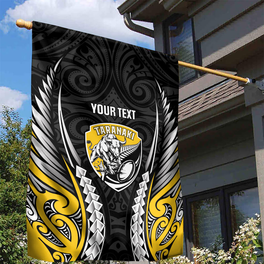 Taranaki 2026 Rugby Custom Garden Flag NZ Maori Silver Fern