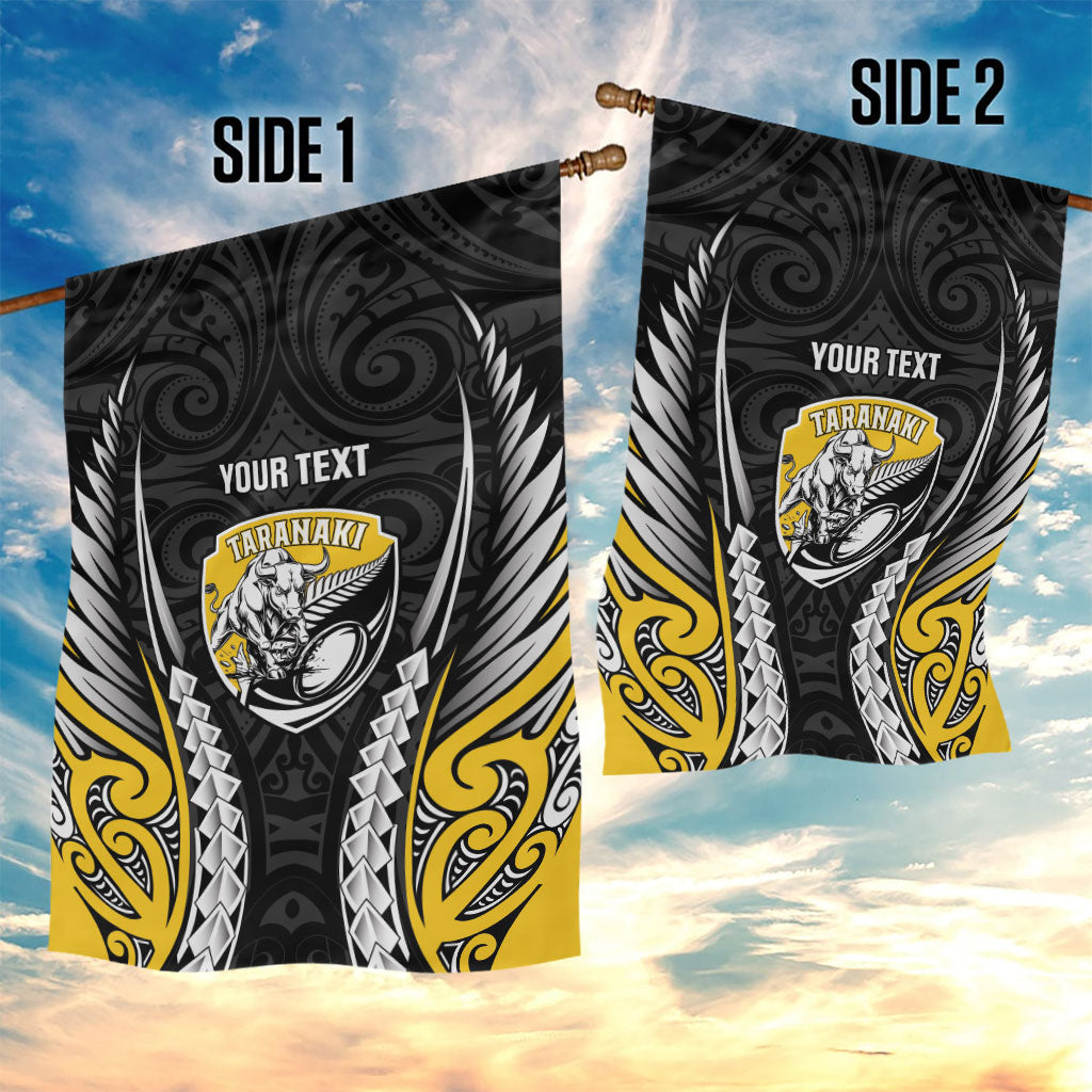 Taranaki 2026 Rugby Custom Garden Flag NZ Maori Silver Fern