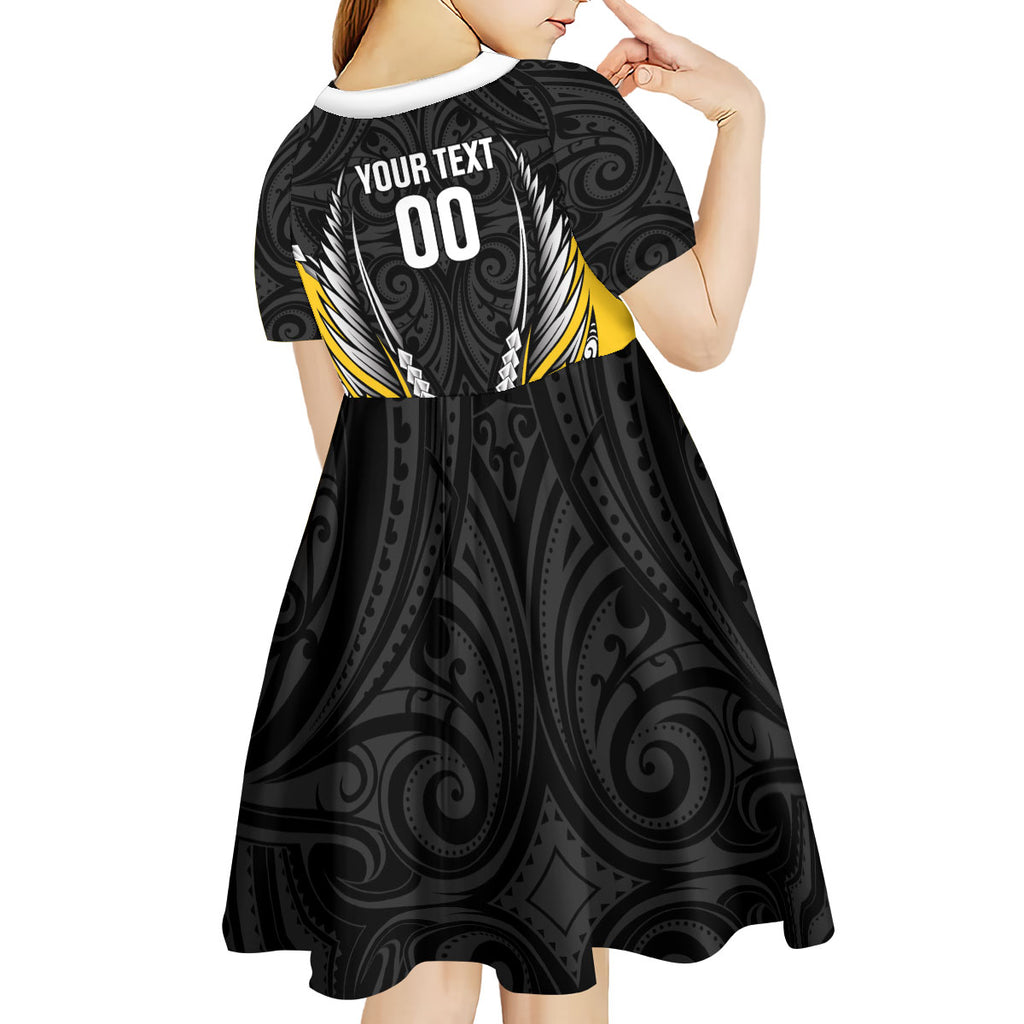 Taranaki 2026 Rugby Custom Kid Short Sleeve Dress NZ Maori Silver Fern
