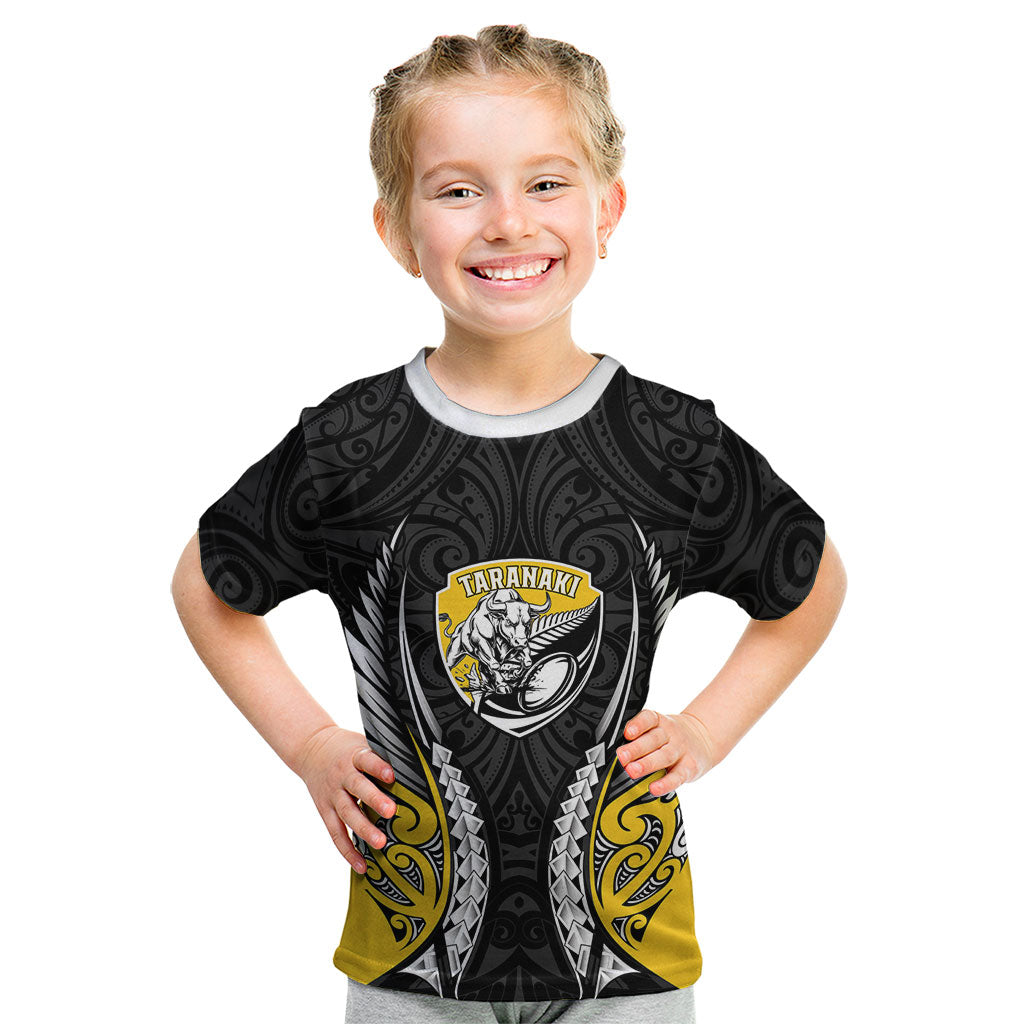 Taranaki 2026 Rugby Custom Kid T Shirt NZ Maori Silver Fern