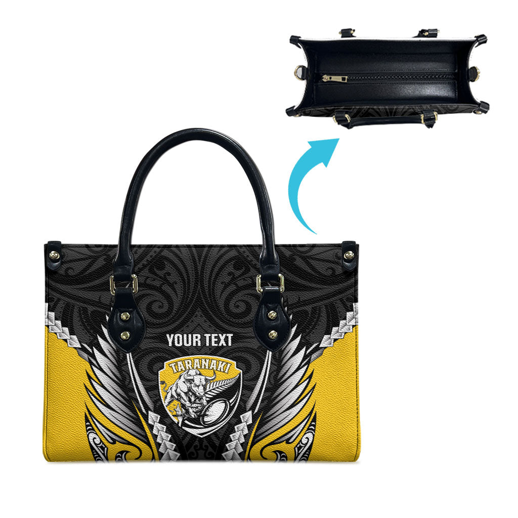 Taranaki 2026 Rugby Custom Leather Bag NZ Maori Silver Fern