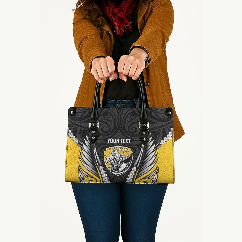 Taranaki 2026 Rugby Custom Leather Bag NZ Maori Silver Fern