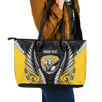 Taranaki 2026 Rugby Custom Leather Tote Bag NZ Maori Silver Fern