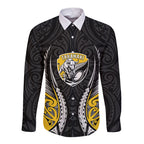 Taranaki 2026 Rugby Custom Long Sleeve Button Shirt NZ Maori Silver Fern
