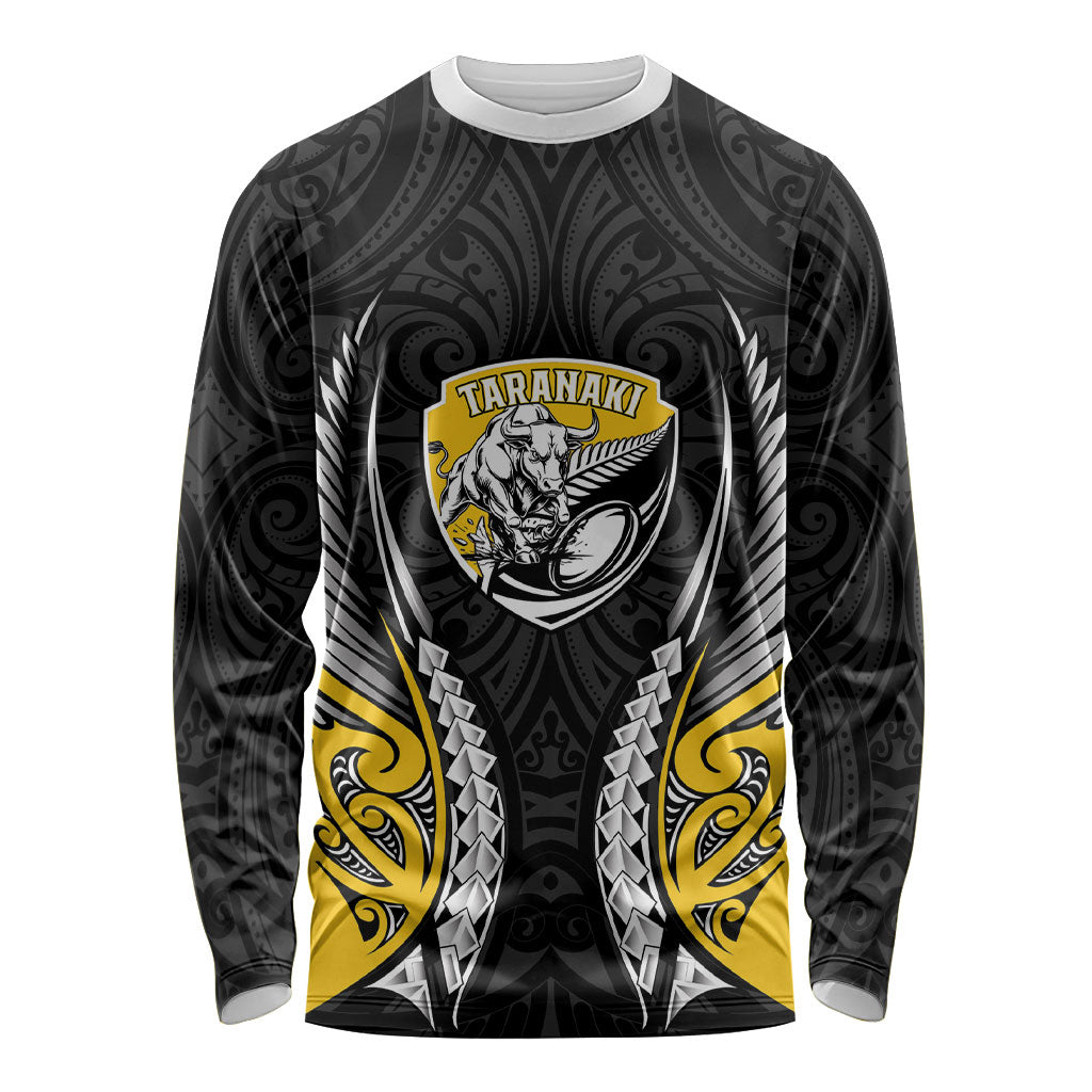 Taranaki 2026 Rugby Custom Long Sleeve Shirt NZ Maori Silver Fern
