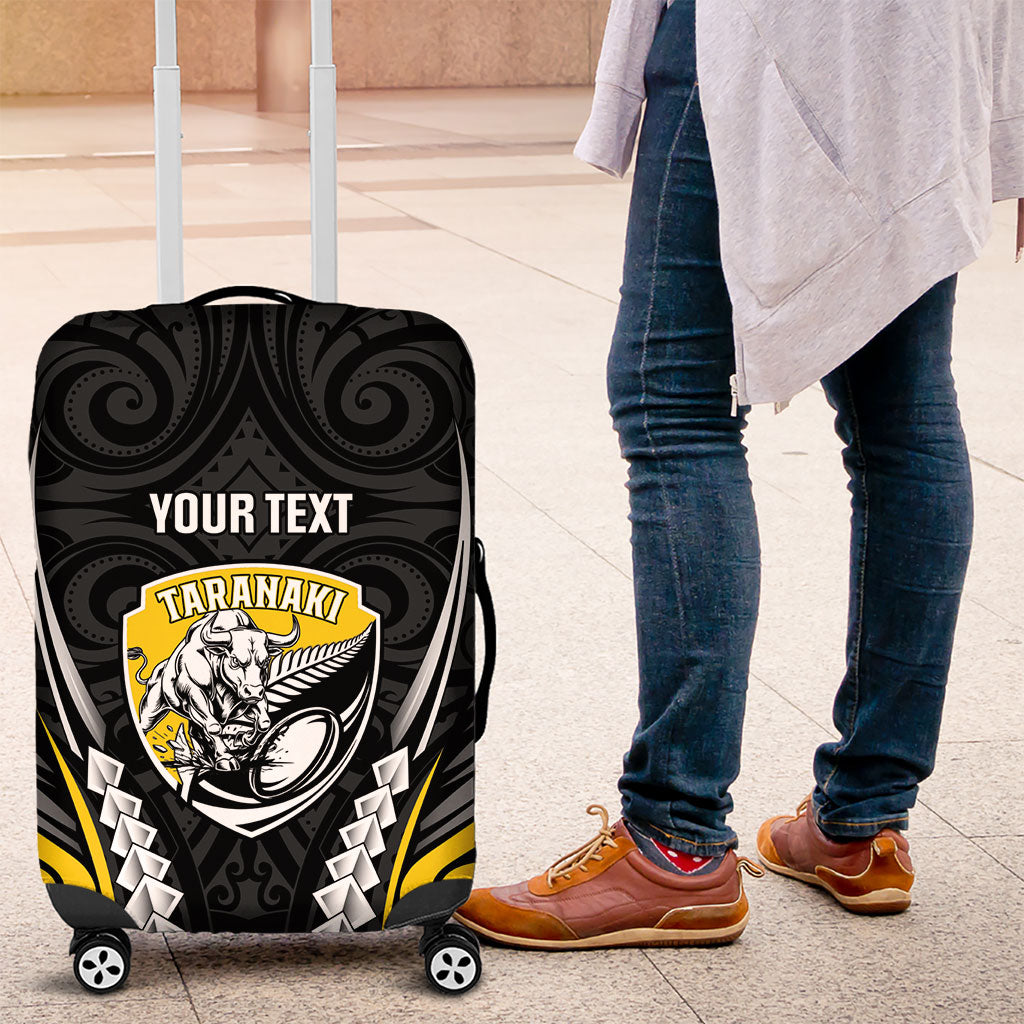 Taranaki 2026 Rugby Custom Luggage Cover NZ Maori Silver Fern