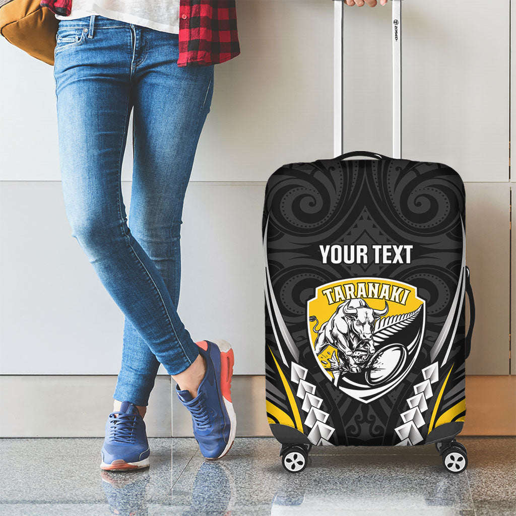 Taranaki 2026 Rugby Custom Luggage Cover NZ Maori Silver Fern