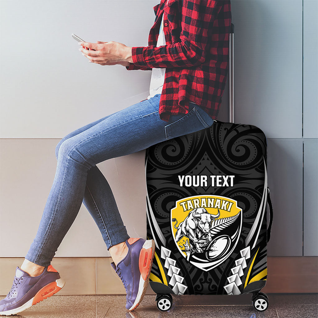 Taranaki 2026 Rugby Custom Luggage Cover NZ Maori Silver Fern