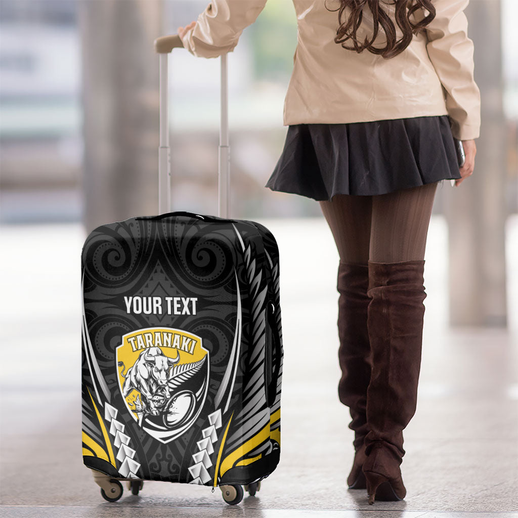 Taranaki 2026 Rugby Custom Luggage Cover NZ Maori Silver Fern