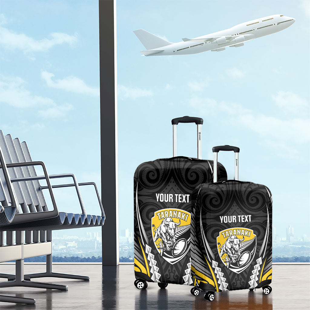 Taranaki 2026 Rugby Custom Luggage Cover NZ Maori Silver Fern
