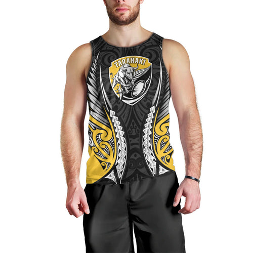 Taranaki 2026 Rugby Custom Men Tank Top NZ Maori Silver Fern