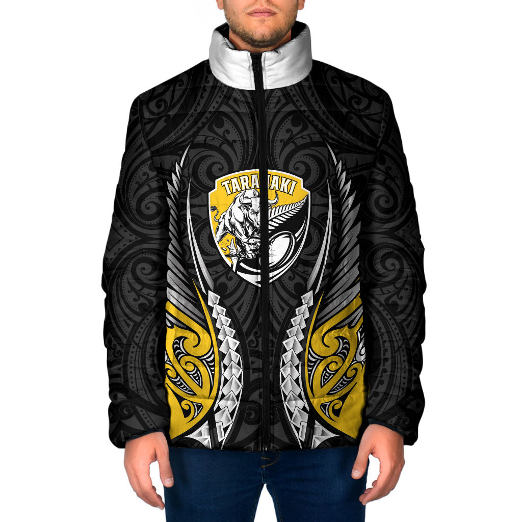 Taranaki 2026 Rugby Custom Padded Jacket NZ Maori Silver Fern