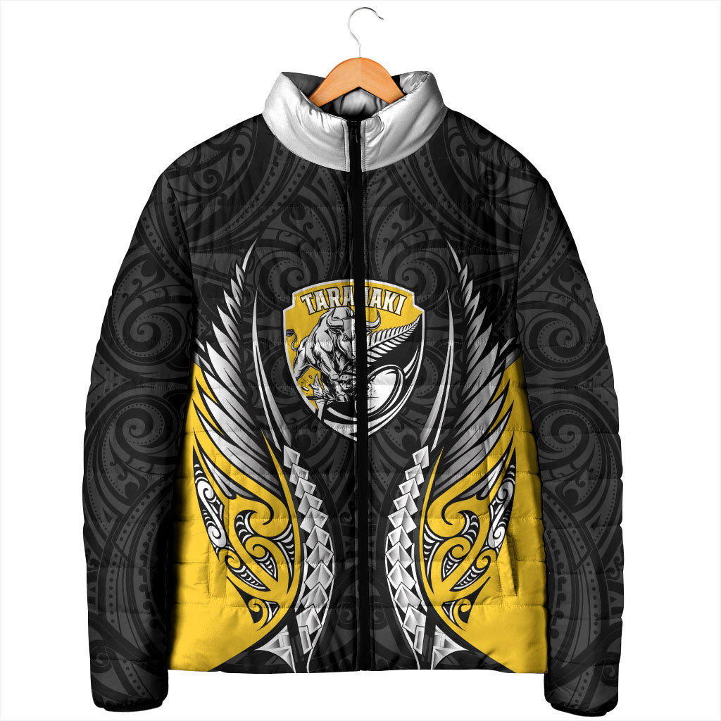 Taranaki 2026 Rugby Custom Padded Jacket NZ Maori Silver Fern