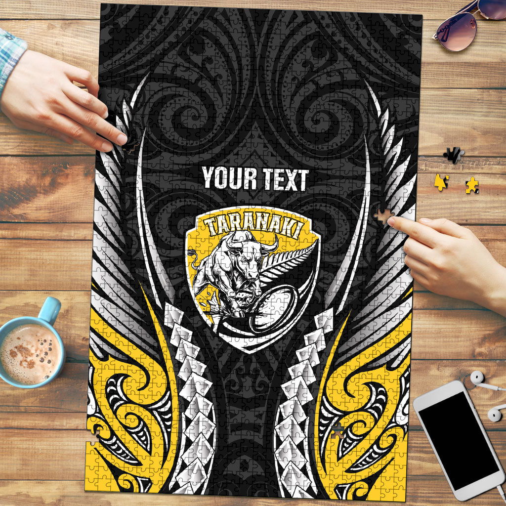 Taranaki 2026 Rugby Custom Puzzle NZ Maori Silver Fern