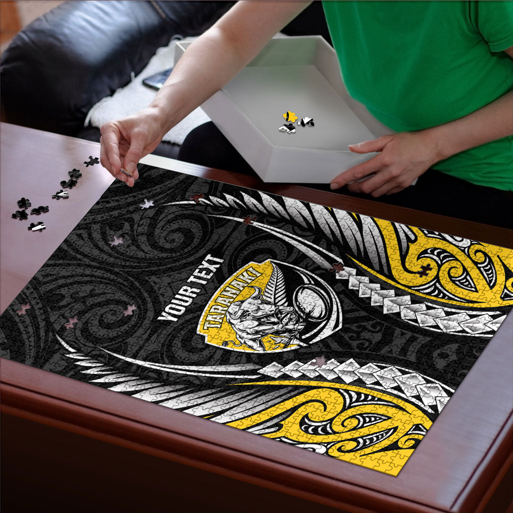 Taranaki 2026 Rugby Custom Puzzle NZ Maori Silver Fern
