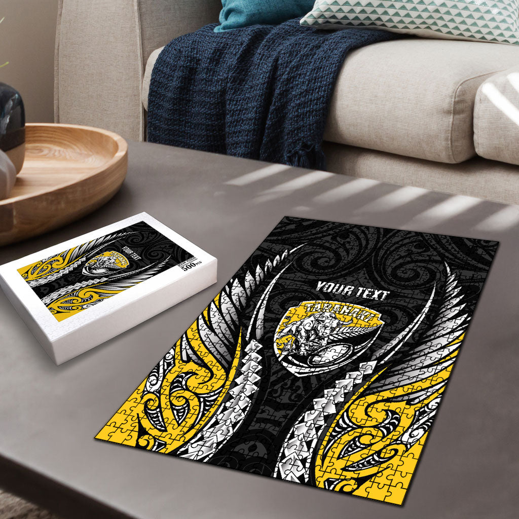 Taranaki 2026 Rugby Custom Puzzle NZ Maori Silver Fern