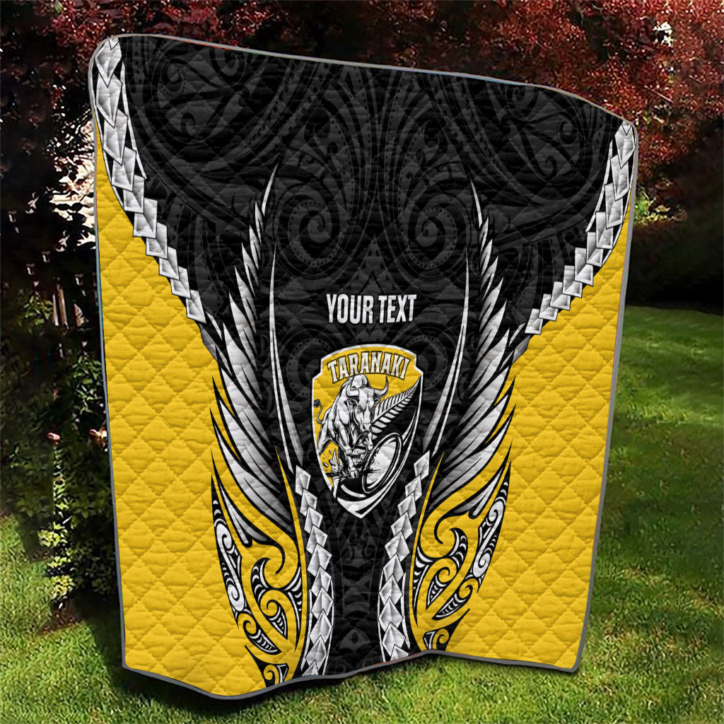 Taranaki 2026 Rugby Custom Quilt NZ Maori Silver Fern