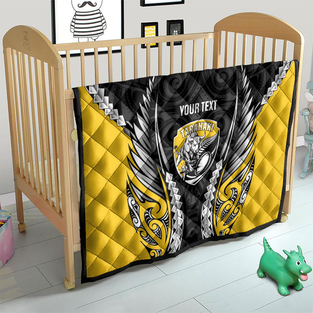 Taranaki 2026 Rugby Custom Quilt NZ Maori Silver Fern