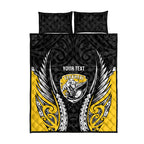 Taranaki 2026 Rugby Custom Quilt Bed Set NZ Maori Silver Fern