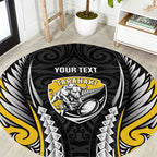 Taranaki 2026 Rugby Custom Round Carpet NZ Maori Silver Fern