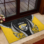Taranaki 2026 Rugby Custom Rubber Doormat NZ Maori Silver Fern