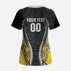 Taranaki 2026 Rugby Custom Scrub Top NZ Maori Silver Fern