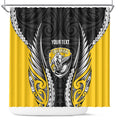 Taranaki 2026 Rugby Custom Shower Curtain NZ Maori Silver Fern