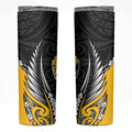 Taranaki 2026 Rugby Custom Skinny Tumbler NZ Maori Silver Fern