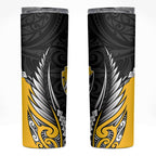 Taranaki 2026 Rugby Custom Skinny Tumbler NZ Maori Silver Fern