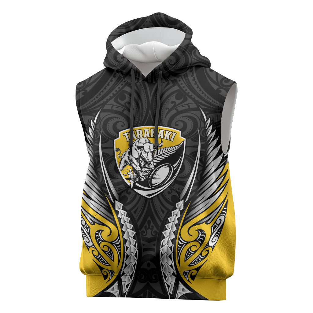 Taranaki 2026 Rugby Custom Sleeveless Hoodie NZ Maori Silver Fern