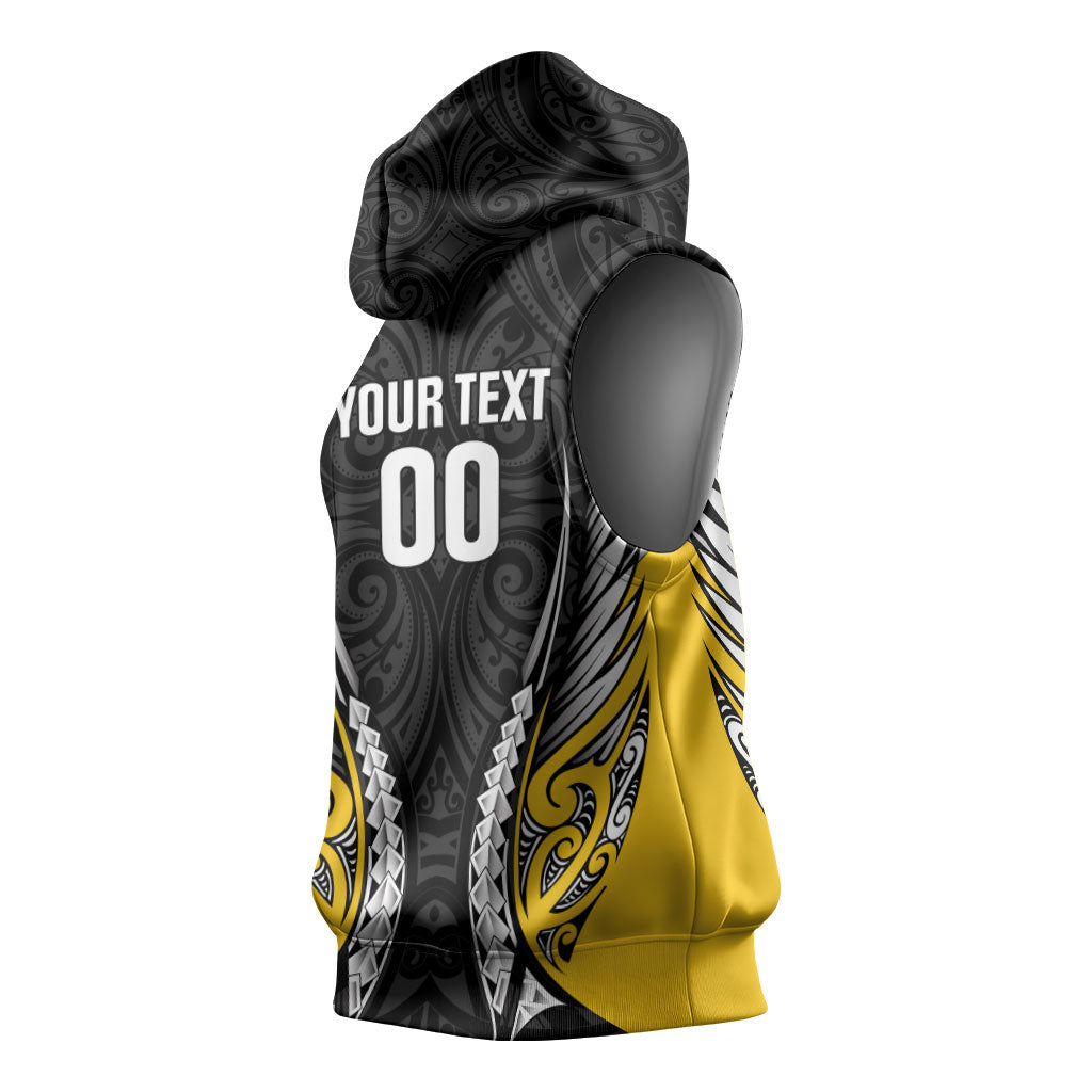 Taranaki 2026 Rugby Custom Sleeveless Hoodie NZ Maori Silver Fern