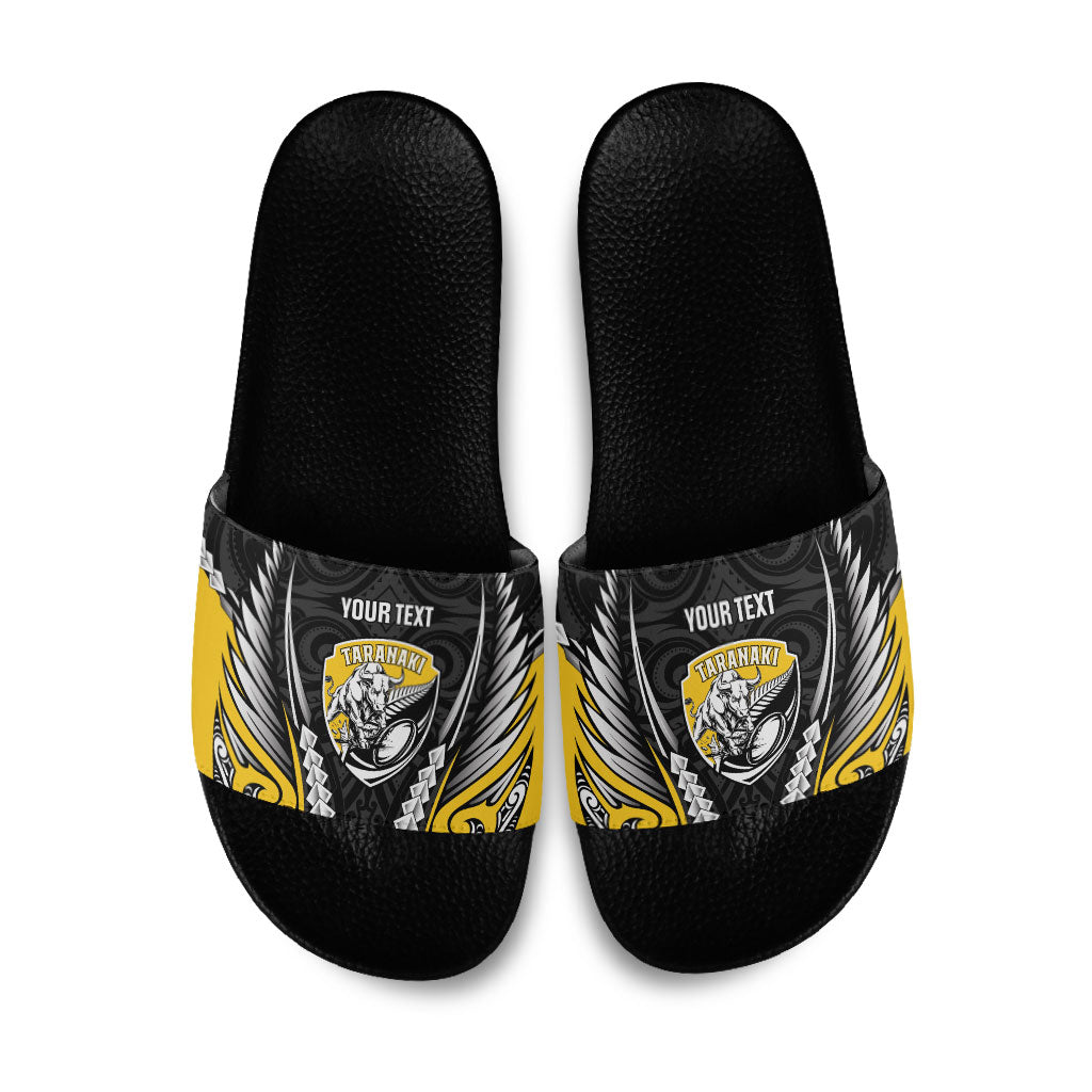 Taranaki 2026 Rugby Custom Slide Sandals NZ Maori Silver Fern