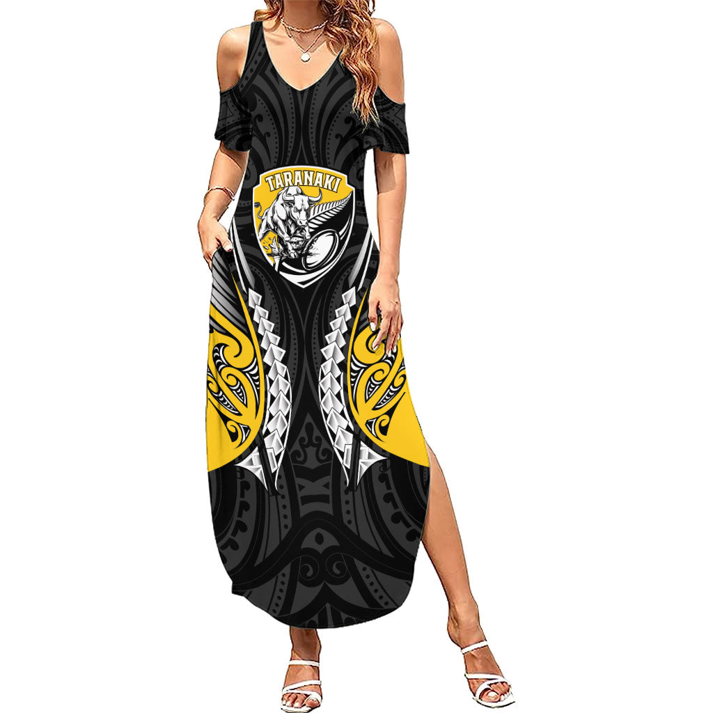 Taranaki 2026 Rugby Custom Summer Maxi Dress NZ Maori Silver Fern