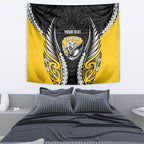 Taranaki 2026 Rugby Custom Tapestry NZ Maori Silver Fern