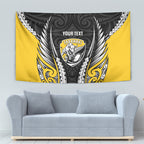 Taranaki 2026 Rugby Custom Tapestry NZ Maori Silver Fern