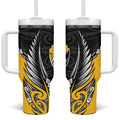 Taranaki 2026 Rugby Custom Tumbler With Handle NZ Maori Silver Fern