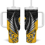 Taranaki 2026 Rugby Custom Tumbler With Handle NZ Maori Silver Fern
