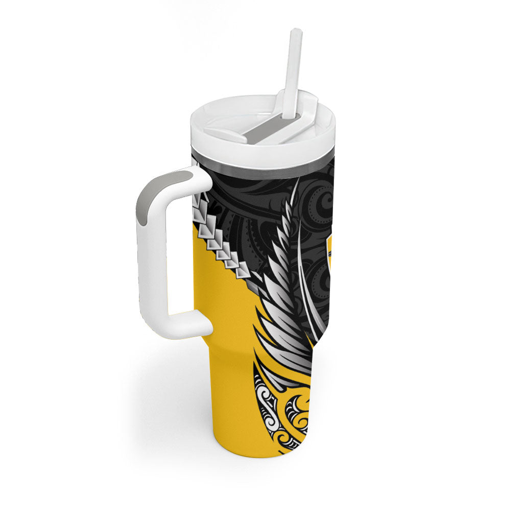 Taranaki 2026 Rugby Custom Tumbler With Handle NZ Maori Silver Fern