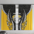 Taranaki 2026 Rugby Custom Window Curtain NZ Maori Silver Fern