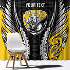 Taranaki 2026 Rugby Custom Window Curtain NZ Maori Silver Fern